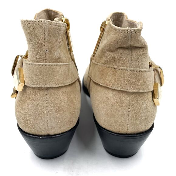 Anine Bing Bianca Bootie Beige Suede Gold Studded Harness Sz 36 / 6 US - Picture 7 of 11